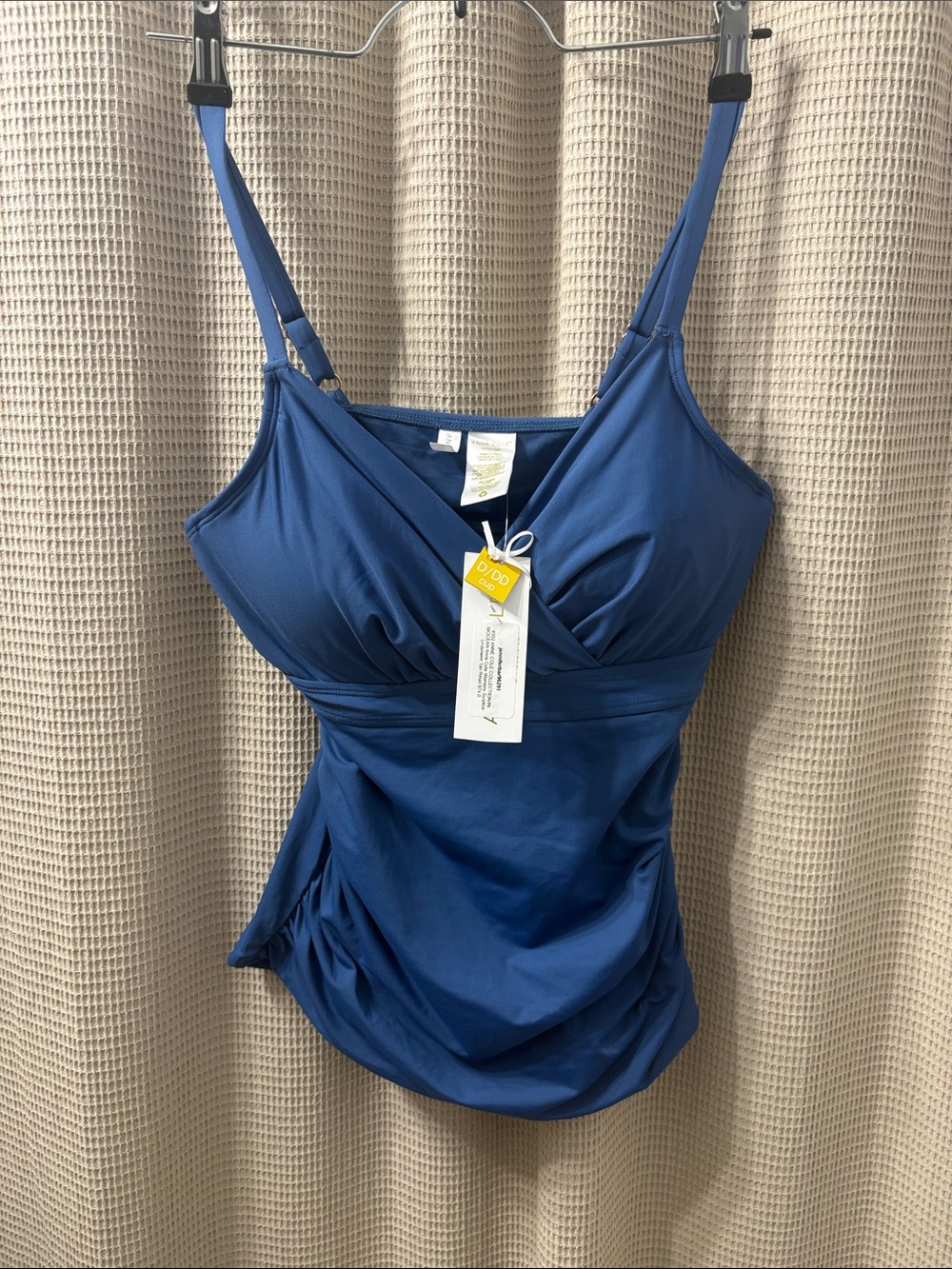 Anne Cole Navy Blue V-Neck Tankini Top